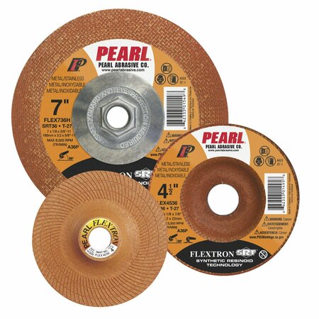 PEARL SRT Flextron Flexible Grinding Wheel 4-1/2 x 1/8 x 7/8 SRT46 FLEX4546